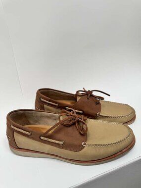 Tommy Bahama Brody Boat Shoes Mens 10.5M Leather Loafers Brazil Tan